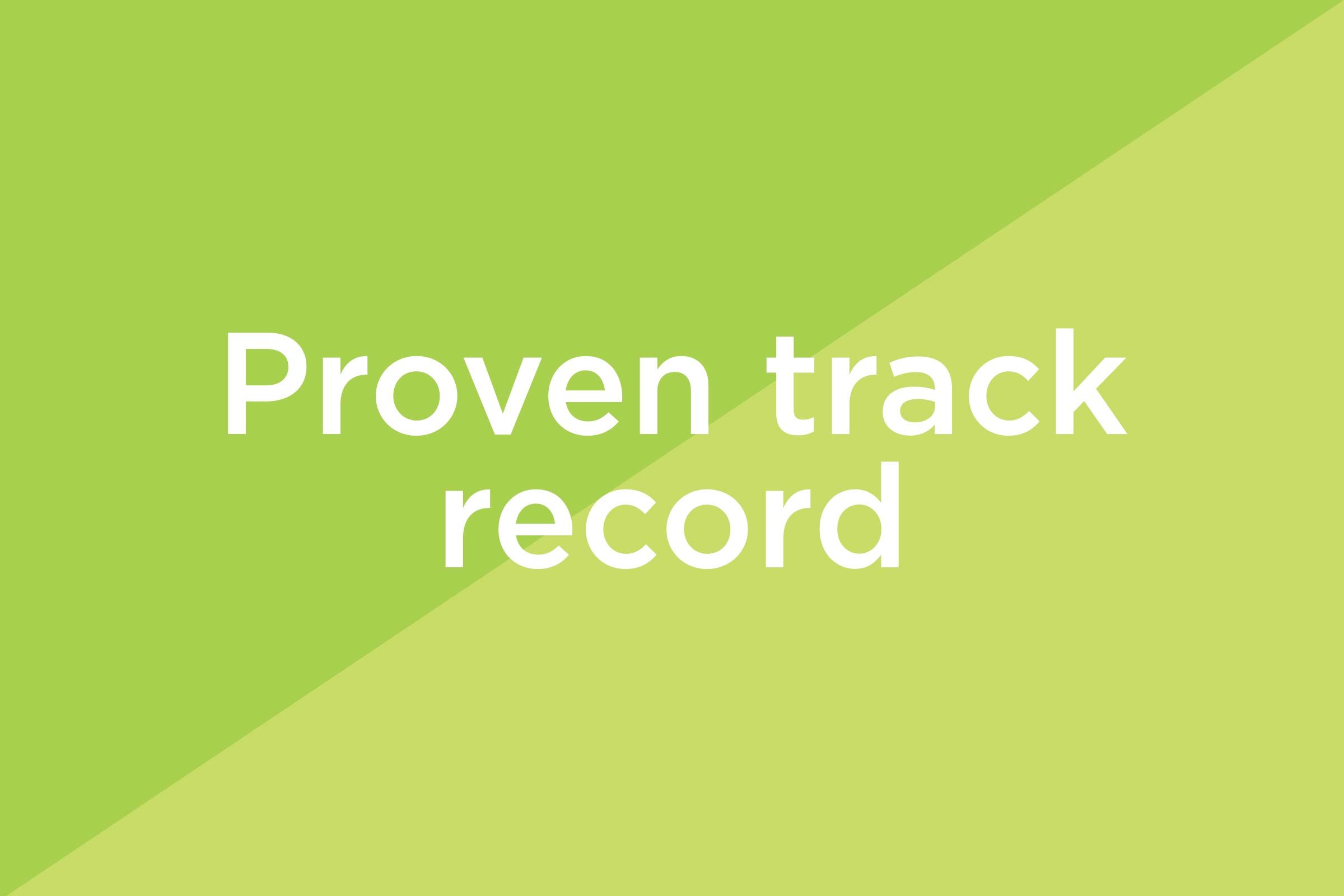 proven track record